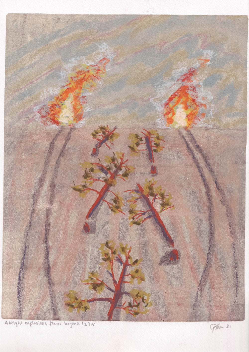 Original Artwork: A bright explosion flares beyond – Max Gömann